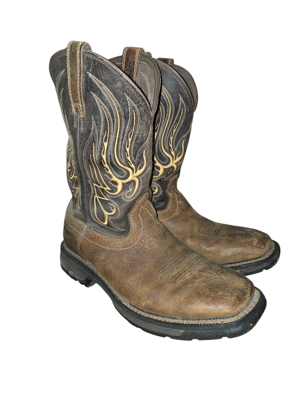 Ariat Work Boots Men's 10EE Workhog Mesteno Brown Earth Coffee Cowboy 10010891